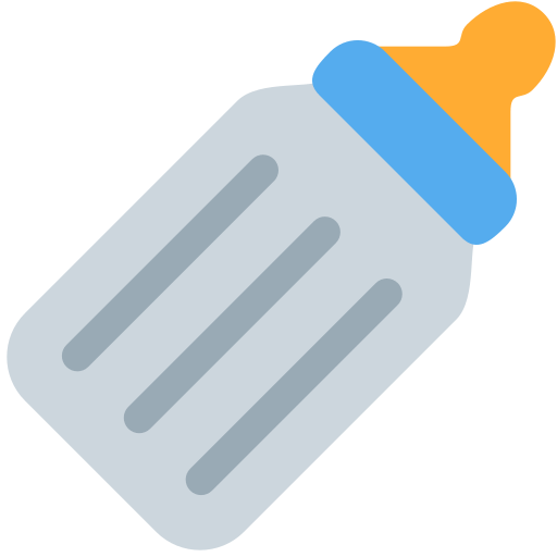 Save drawings Baby Bottle emoticon on Twitter / X for PC on a colorless background in png