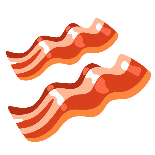 Копировать картинку эмотикона Кусочек Бекона от Гугла на прозрачном фоне в png