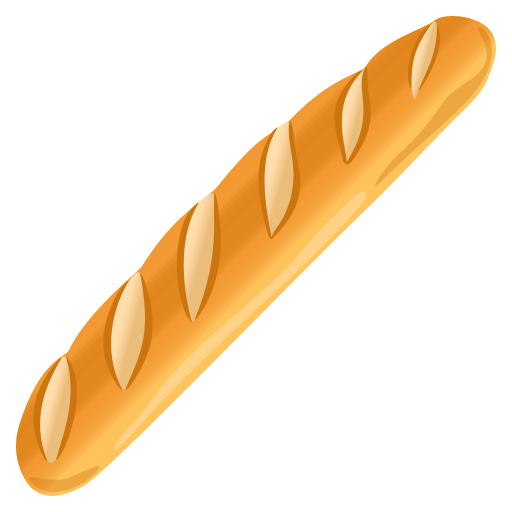 Загрузить фигуру смайлика Багет от JoyPixels без фона в ПНГ