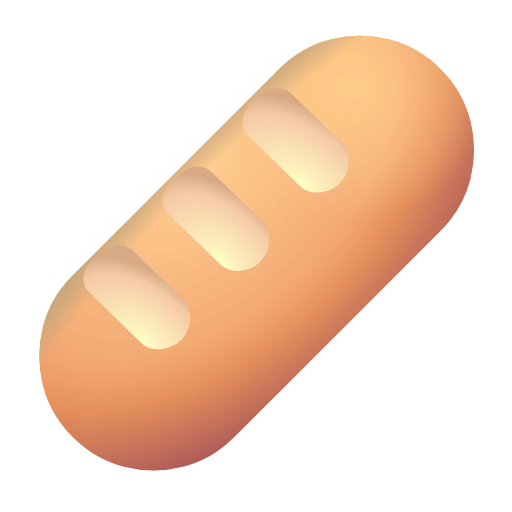 Копировать изображение символа настроения Нарезной батон от Microsoft на бесцветном фоне в ПНГ