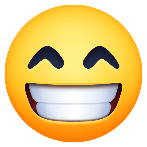 Copy image Grinning Face with Smiling Eyes emoticon by Facebook no background in PNG