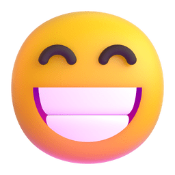 Upload a drawing Beaming Face with Smiling Eyes symbol by Microsoft Teams for PC and Android on a colorless background in PNG