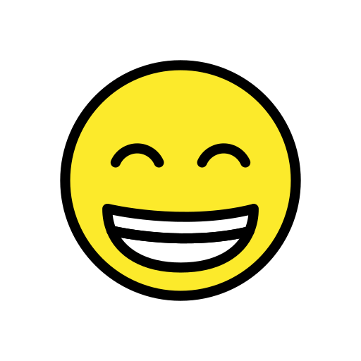 Save a photo Grinning Face with Smiling Eyes symbol by HfG Schwäbisch Gmünd on a clean background in PNG