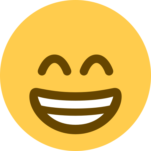 Download photos Grinning Face with Smiling Eyes emoticon on Twitter / X for PC on a colorless background in png