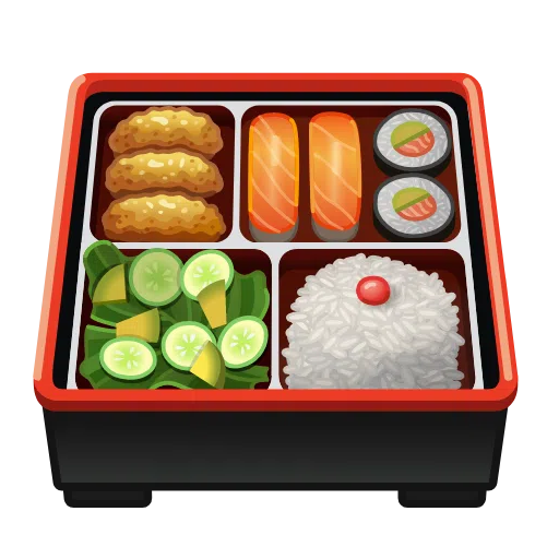 Копировать снимок эмотикона Бенто бокс на iOS Телеграмме на просвечивающем фоне в webp