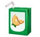 Скачать изображение символа настроения Яблочный сок в тетрапак с трубочкой от Huawei на прозрачном фоне в ПНГ