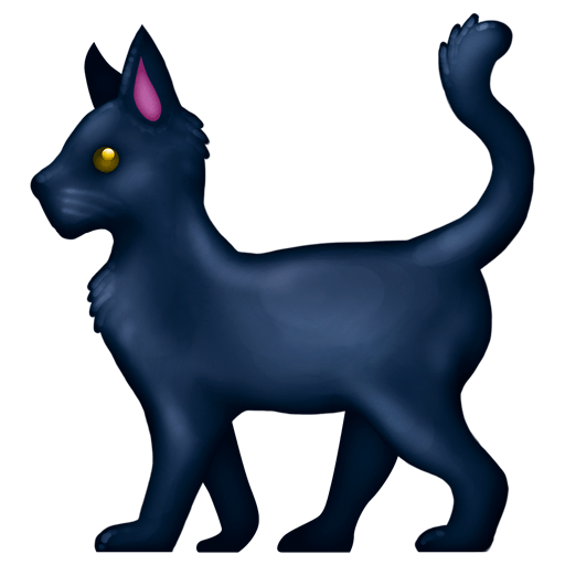 Upload a figure Black Cat emoticon by Emojipedia on a translucent background in png