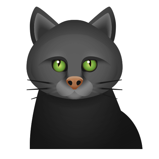 Save figures Black Cat smiley by Icons8 on a colorless background in png