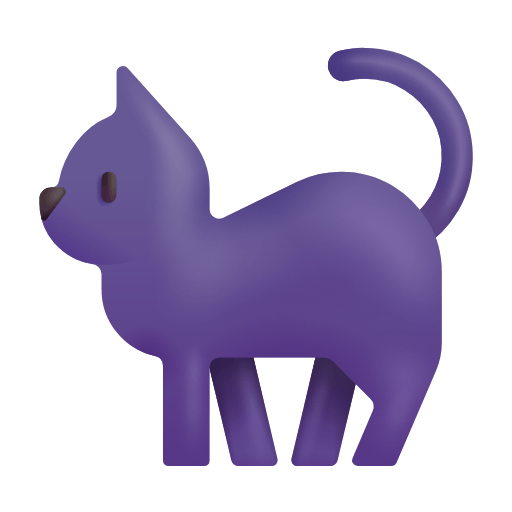 Copy image Black Cat symbol of emotion of the Microsoft set no background in PNG