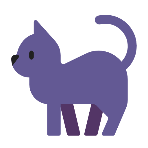 Copy a drawing Black Cat emoticon by Microsoft 11 оn a transparent background in PNG