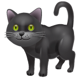 Copy a pic Black Cat emoji-emoticon by WhatsApp for Android and PC no background in PNG