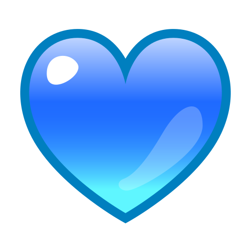 Сохранить фото «Синее Сердце» на прозрачном фоне от Emojidex в png