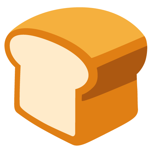 Закачать картинку иконки Буханка Хлеба от Гугла на бесцветном фоне в png