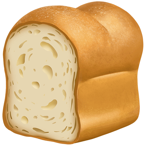 Закачать графику эмотикона Буханка Хлеба от Твиттера на просвечивающем фоне в пнг