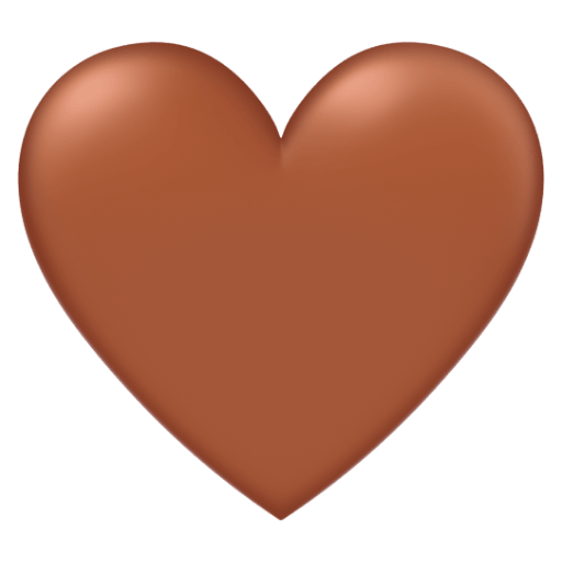 Upload a photo Brown Heart emoticon from Google Android оn a transparent background in png