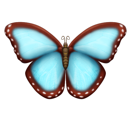 Copy a pic Butterfly smiley-emoji by Emojipedia оn a transparent background in png