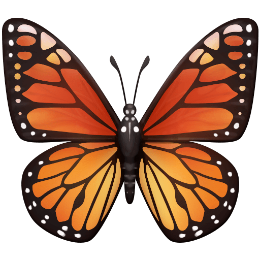 Save a figure Butterfly emoji-smiley by Facebook on a translucent background in PNG