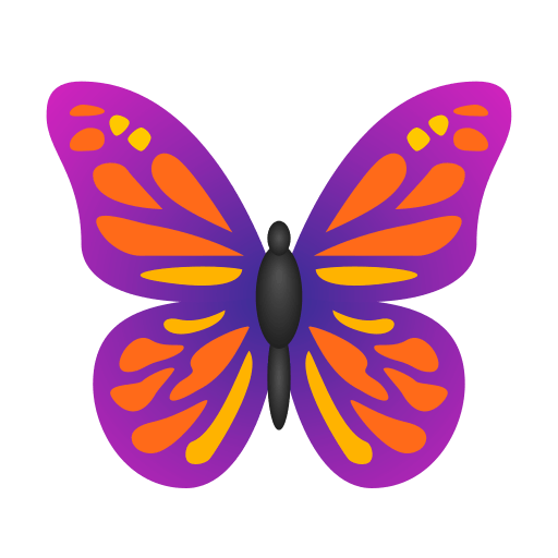 Save a drawing Butterfly smiley by Icons8 without a background in png