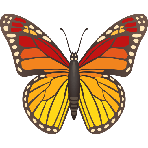 Upload pictures Butterfly emoji-emoticon by JoyPixels on a translucent background in PNG