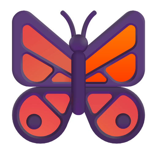 Upload image Butterfly emoji-smiley of the Microsoft set оn a transparent background in png
