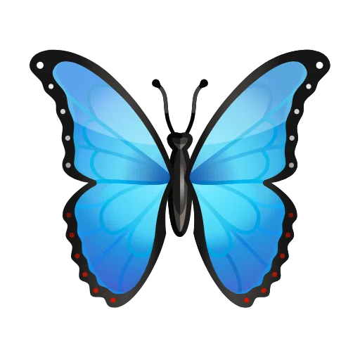 Upload figures Butterfly emotion of iOS Telegram on a colorless background in WEBP