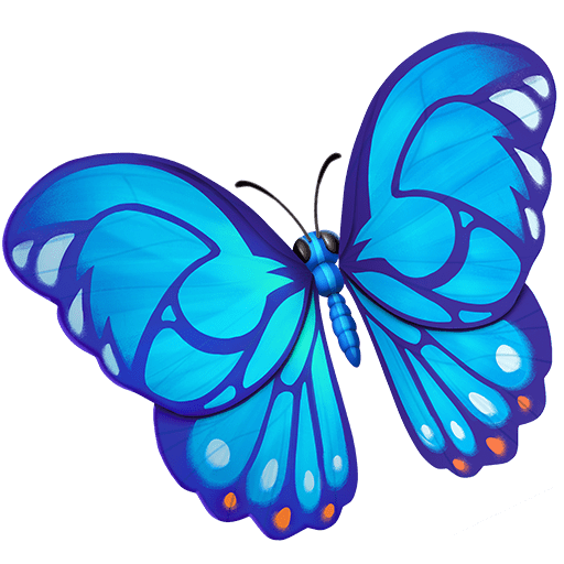 Download a pic Butterfly smiley-emoji by Twitter оn a transparent background in png