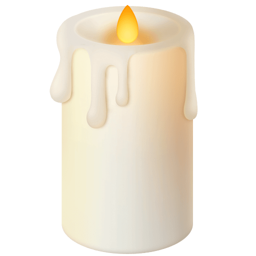 Сохранить фото стикера Свеча в подсвечнике от Фейсбук на бесцветном фоне в ПНГ