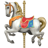 Save a photo Carousel Horse smiley-emoji from Apple iOS no background in png
