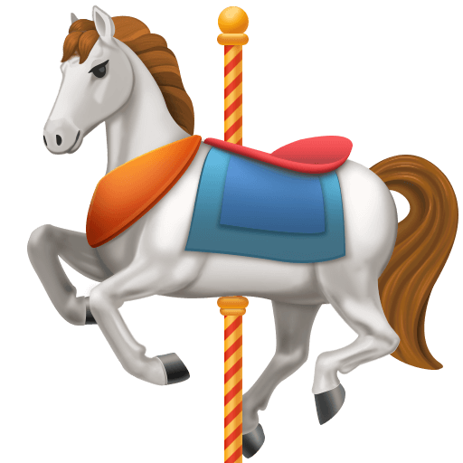 Save photos Carousel Horse emoticon by Facebook on a translucent background in PNG