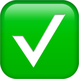Upload a pic White check mark on green background smiley from Apple iOS no background in PNG