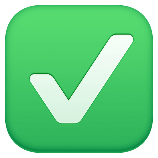 Save figures Check Mark Symbol emotion by Facebook on a colorless background in png