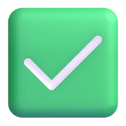 Download a drawing White check mark on green background symbol of emotion by Microsoft Teams for PC and Android оn a transparent background in PNG