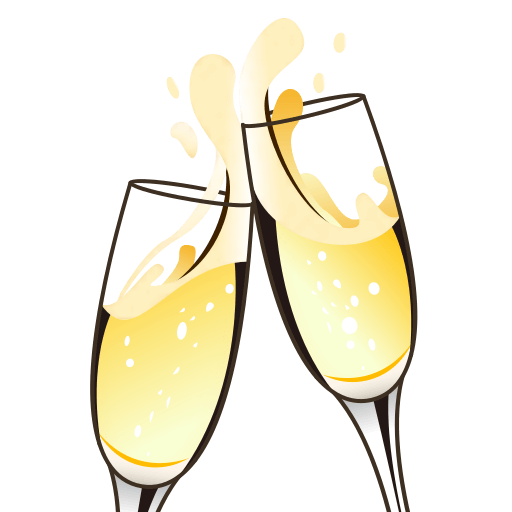 How symbol of emotion ๐ฅ looks like by default in ะพpen source provided by users Upload a pic Champagne Glasses symbol by Emojidex without a background in PNG