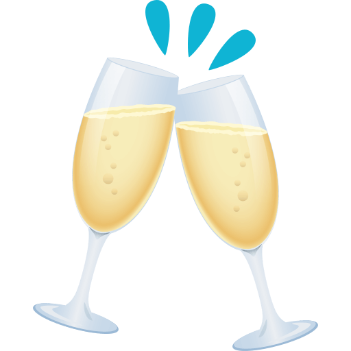 How emoji-smiley ๐ฅ looks like a licensable emoji design EmojiOne Upload a drawing Champagne Glasses symbol of emotion by JoyPixels on a translucent background in PNG