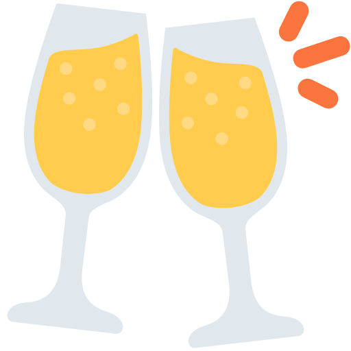 Save a figure Clinking Glasses smiley on Twitter / X for PC on a translucent background in PNG