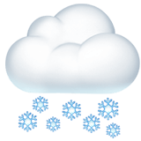 Download pics Cloud with Snow emoticon from Apple iOS on a colorless background in png
