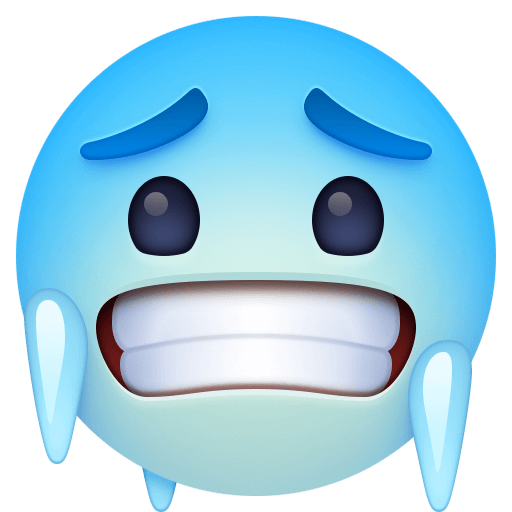 Download pictures Frozen face emoticon by Facebook on a colorless background in PNG