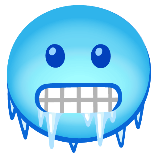 Copy a figure Face chilled by the cold emoticon created by Google no background in PNG