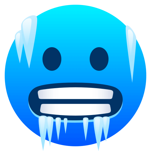 Download a picture Cold Face emoticon by JoyPixels on a translucent background in png