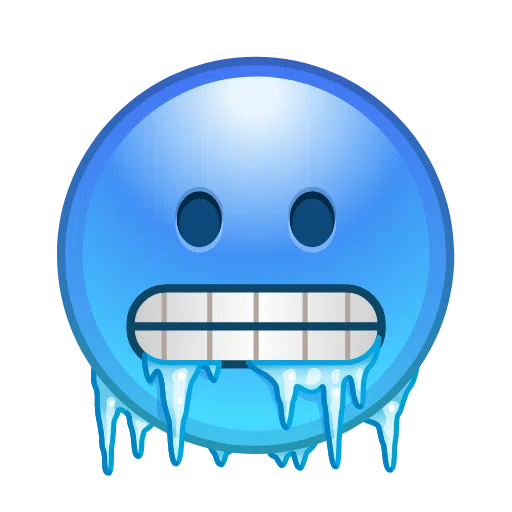 Copy photos Freezing Face smiley of iOS Telegram no background in WEBP