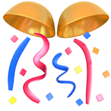 Upload photos Confetti Ball smiley from Apple iOS on a colorless background in png