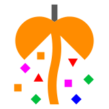 Copy pictures Confetti symbol of emotion by Japanese Docomo mobile on a translucent background in PNG