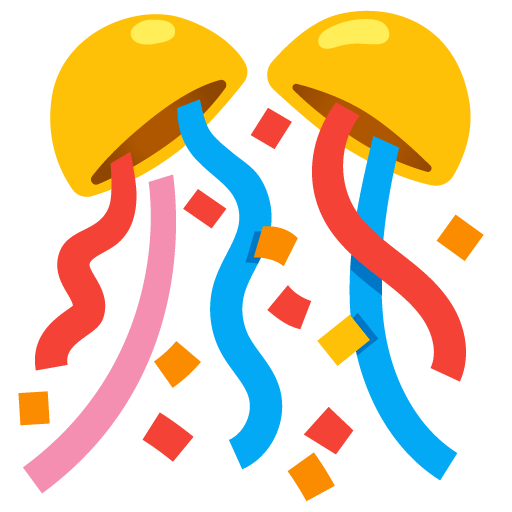 Save figures Confetti emoji-emoticon created by Google on a colorless background in png