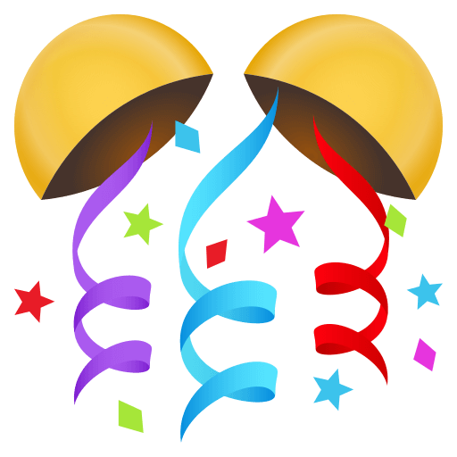 Download image Confetti Ball emoticon by JoyPixels оn a transparent background in png