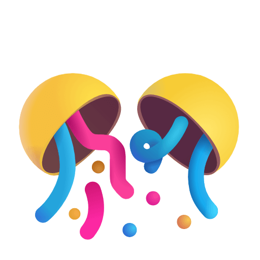 Copy pics Confetti emoji-emoticon of the Microsoft set on a colorless background in png