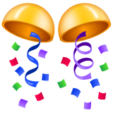 Copy a drawing Confetti emoji by WhatsApp for Android and PC оn a transparent background in png