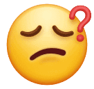 Закачать изображение смайла Хмурое недоумение от Huawei на просвечивающем фоне в png