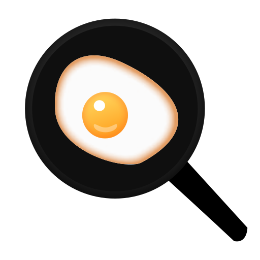Copy drawings Fried Eggs in a Frying Pan symbol of emotion by Emojidex no background in png
