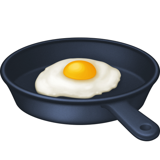 Save a picture Fried Egg emoji-smiley by Facebook on a colorless background in png