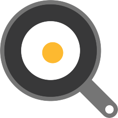 Copy a figure Frying Pan emoji-smiley by the Skype on a colorless background in PNG